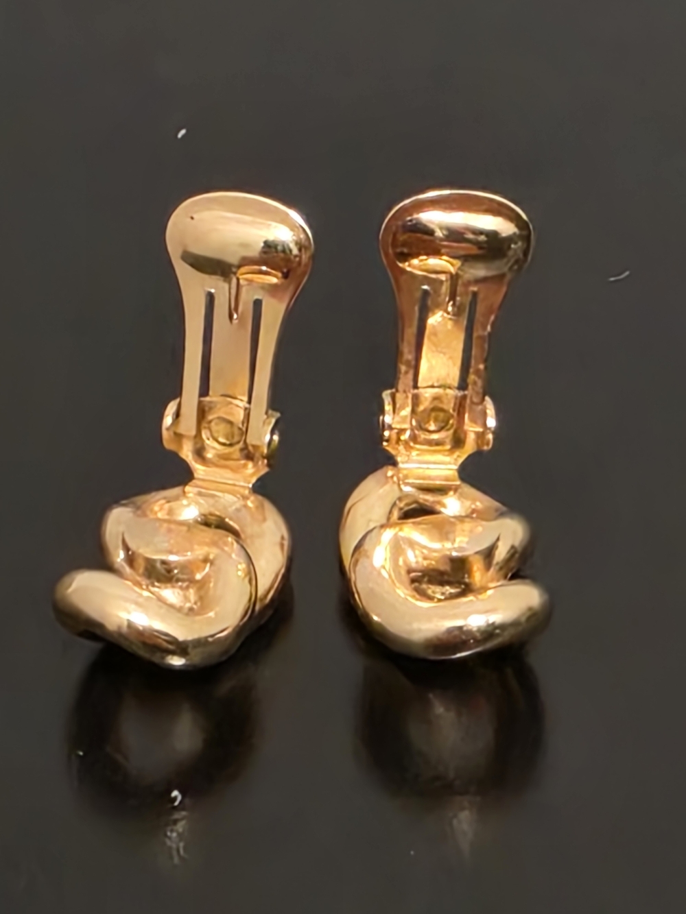 Authentic Christian Dior Vintage Gold-Tone Linked Clip-On Earrings